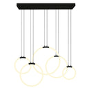 1273P44-5-101-RC Hoops 5 Light LED Chandelier With Black Finish