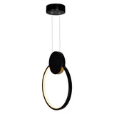 1297P10-1-101 Pulley 10 in LED Black Mini Pendant