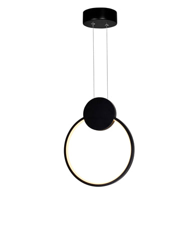 1297P10-1-101 Pulley 10 in LED Black Mini Pendant