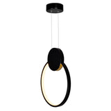 1297P12-1-101 Pulley 12 in LED Black Mini Pendant