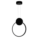 1297P12-1-101 Pulley 12 in LED Black Mini Pendant