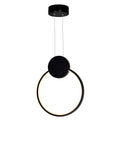 1297P12-1-101 Pulley 12 in LED Black Mini Pendant