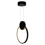 1297P8-1-101 Pulley 8 in LED Black Mini Pendant