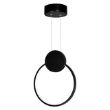 1297P8-1-101 Pulley 8 in LED Black Mini Pendant