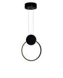 1297P8-1-101 Pulley 8 in LED Black Mini Pendant