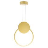 1297P8-1-602 Pulley 8 in LED Satin Gold Mini Pendant