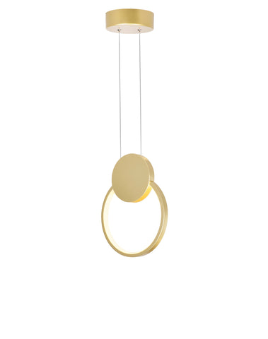 1297P8-1-602 Pulley 8 in LED Satin Gold Mini Pendant