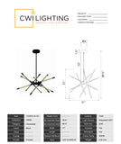 1375P31-6-101 Oskil LED Integrated Chandelier With Black Finish