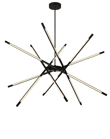 1375P43-6-101 Oskil LED Integrated Chandelier With Black Finish