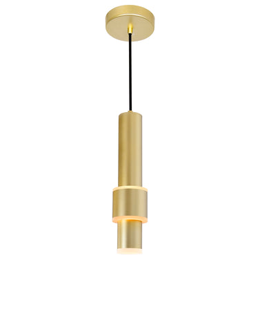 1390P5-1-602 Lena LED Integrated Mini Pendant With Satin Gold Finish