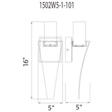 1502W5-1-101 Catania LED Integrated Black Wall Light