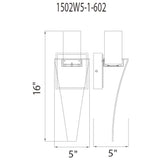 1502W5-1-602 Catania LED Integrated Satin Gold Wall Light