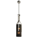 1583P8-6-612 Fermont 6 Light Satin Nickel and Pearl Black Mini Pendant