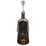 1583P8-6-612 Fermont 6 Light Satin Nickel and Pearl Black Mini Pendant