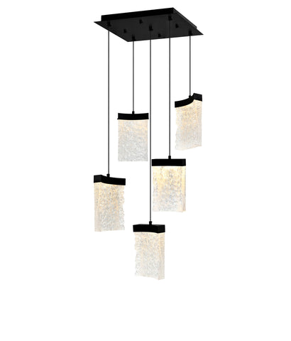 1587P12-5-101 Lava Integrated LED Black Mini Pendant