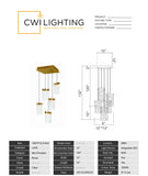 1587P12-5-624 Lava Integrated LED Brass Mini Pendant