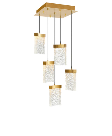 1587P12-5-624 Lava Integrated LED Brass Mini Pendant