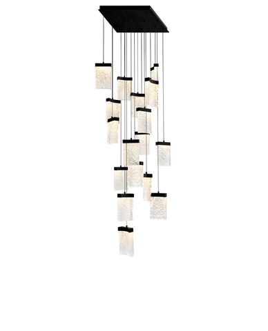 1587P24-17-101 Lava Integrated LED Black Chandelier