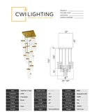 1587P24-17-624 Lava Integrated LED Brass Chandelier