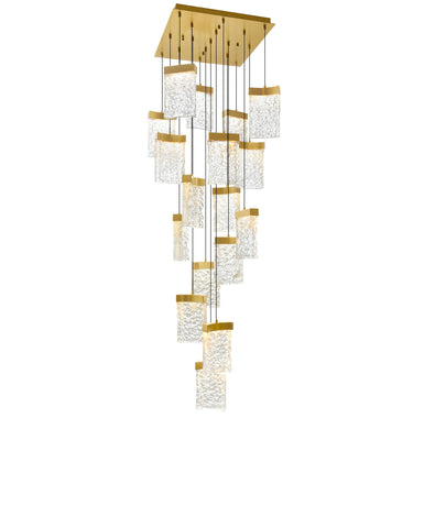 1587P24-17-624 Lava Integrated LED Brass Chandelier