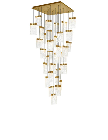 1587P36-33-624 Lava Integrated LED Brass Chandelier