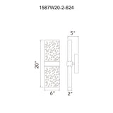 1587W20-2-624 Lava Integrated LED Brass Wall Light