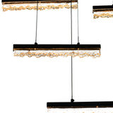 1588P48-10-101 Stagger Integrated LED Black Chandelier