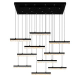 1588P48-10-101 Stagger Integrated LED Black Chandelier