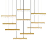 1588P48-10-624 Stagger Integrated LED Brass Chandelier