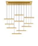 1588P48-10-624 Stagger Integrated LED Brass Chandelier