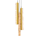 1588P6-3-624 Stagger Integrated LED Brass Mini Pendant