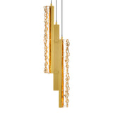 1588P6-3-624 Stagger Integrated LED Brass Mini Pendant