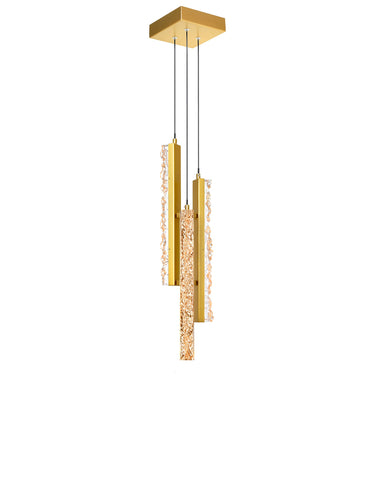 1588P6-3-624 Stagger Integrated LED Brass Mini Pendant