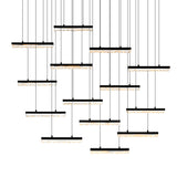 1588P60-14-101 Stagger Integrated LED Black Chandelier