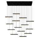 1588P60-14-101 Stagger Integrated LED Black Chandelier