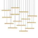 1588P60-14-624 Stagger Integrated LED Brass Chandelier