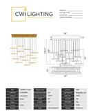 1588P60-14-624 Stagger Integrated LED Brass Chandelier