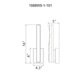 1588W5-1-101 Stagger Integrated LED Black Wall Light