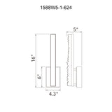 1588W5-1-624 Stagger Integrated LED Brass Wall Light