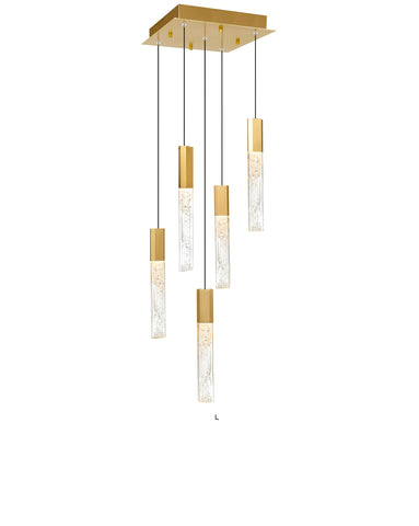 1589P12-5-624 Greta Integrated LED Brass Mini Pendant