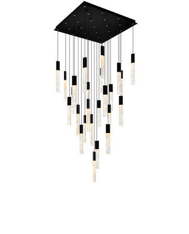 1589P28-25-101 Greta Integrated LED Black Chandelier