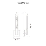 1589W5-101 Greta Integrated LED Black Wall Light