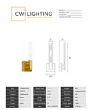 1589W5-624 Greta Integrated LED Brass Wall Light