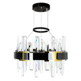 1592P18-612 Aya LED Integrated Pearl Black Chandelier