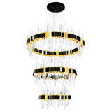 1592P32-3-612 Aya LED Integrated Pearl Black Chandelier