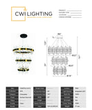 1592P32-3-612 Aya LED Integrated Pearl Black Chandelier