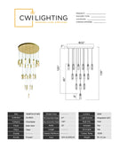 1606P33-37-602 Olinda LED Integrated Satin Gold Chandelier