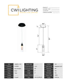 1606P5-1-101 Olinda LED Integrated Black Mini Pendant