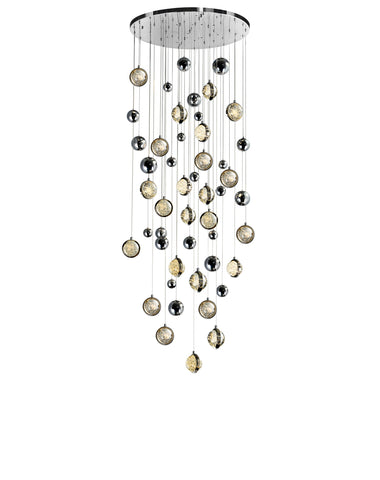 1673P32-23-613 Salvador 32 in LED Integrated Polished Nickel Chandelier