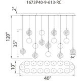 1673P40-9-613-RC Salvador 40 in LED Integrated Polished Nickel Chandelier